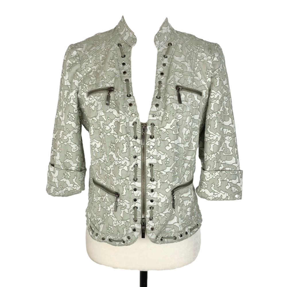 BiBA green embroidered stretchy blazer